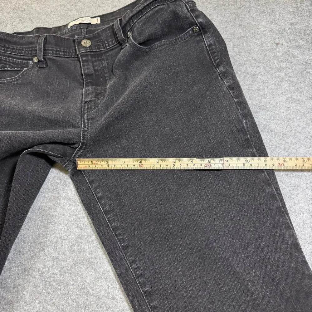 Levi's 505 Straight Leg Jeans Womens 12 Black Faded Denim Button Fly Mid Rise